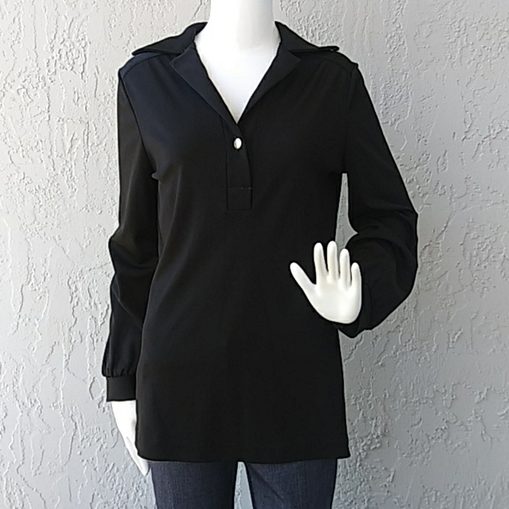 alex colman Elegant L/S  Black Sheer Blouse 👚